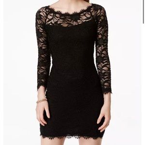 Black lacy dress from Macy’s. Sleek and stylish.
